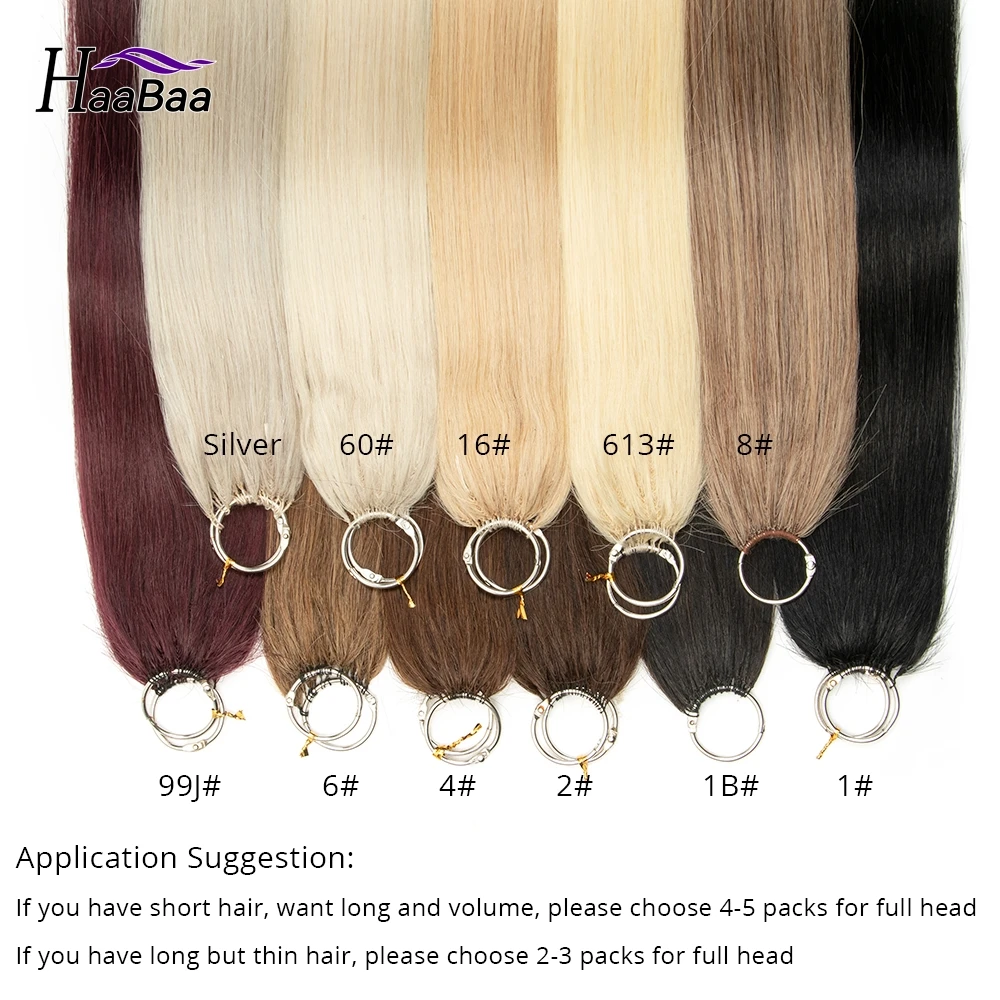 Extensiones de cabello de plumas rubias, máquina recta, Remy, Micro anudado, cabello humano, 16 "-22", 40 unids/lote por paquete