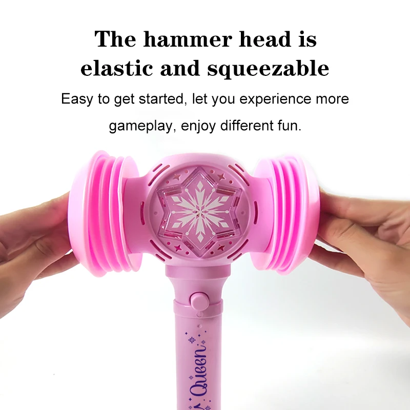 2 In 1 Toy Hammer Automatic Bubble Machine, Princess Toys, For Girls Over Three Years Old Outdoor Party Toys (No Batteries And B