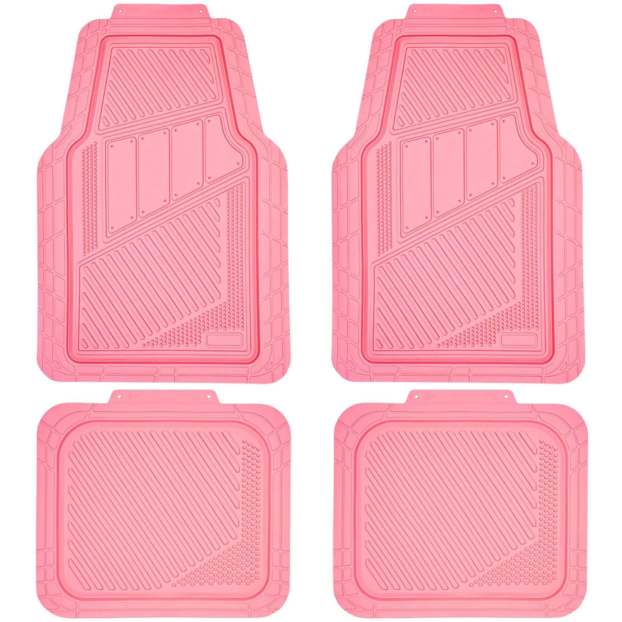 

Heavy Duty Rubber Floor Mats 4-Piece,Pink Car Mats Full Sets Anti-Slip,Waterproof Universal Trim-to-Fit for Car SUV Truck