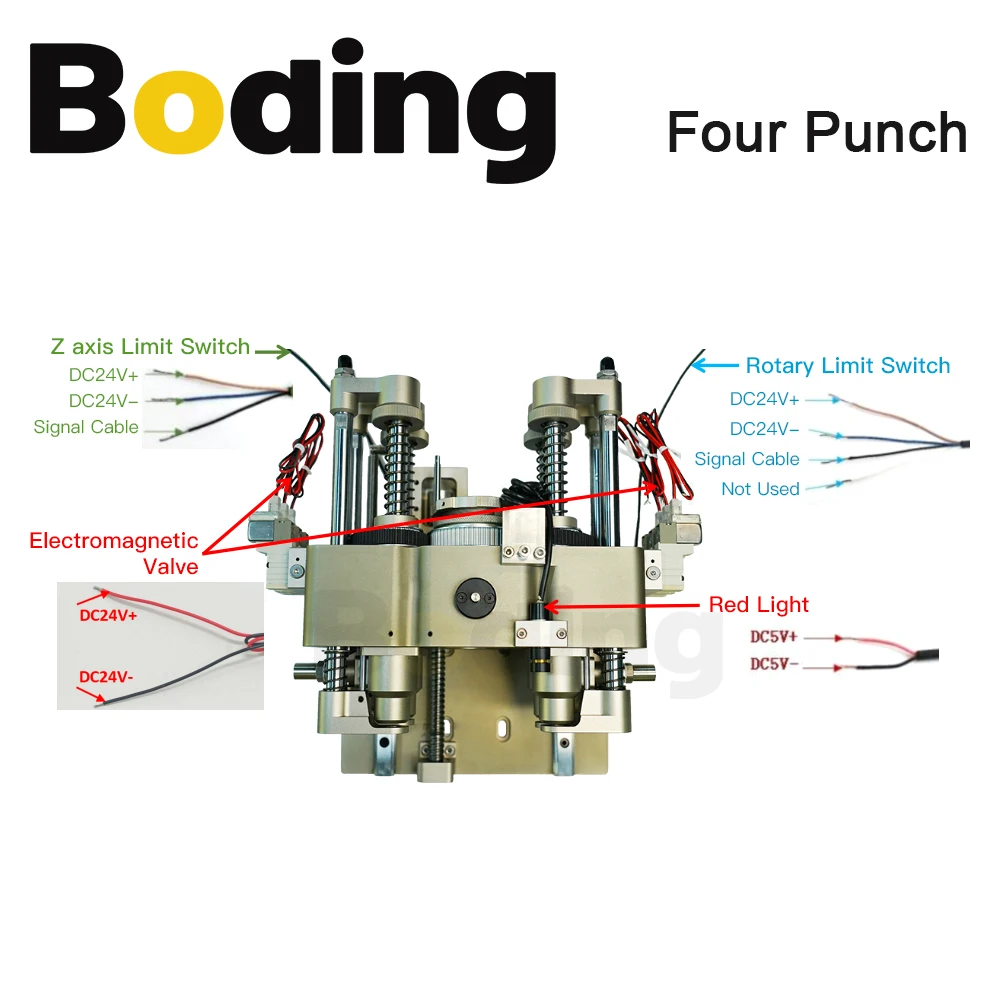 BODING CNC podwójny dziurkacz cztery dziurkacz nóż podnośnik 90mm 24V NPN nie dla CNC wibracyjny wycinarka