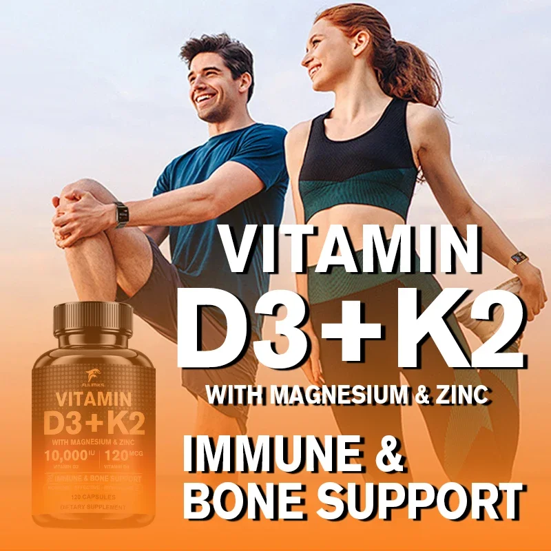 Fulimiks Vitamin D3 K2 Capsules, with Magnesium & Zinc, Support Bone & Dental, Heart, Cardiovascular Health, Immune Defense