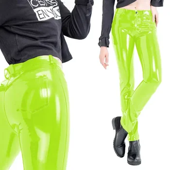 Fashion Women's Slim Fit Pencil Pants Wetlook PVC Leather Long Pants High Waisted Back Pockets Capris Streetwear Women Clothing 5 Fashion Women's Slim Fit Pencil Pants Wetlook PVC Leather Long Pants High Waisted Back Pockets Capris Streetwear Women Clothing 5