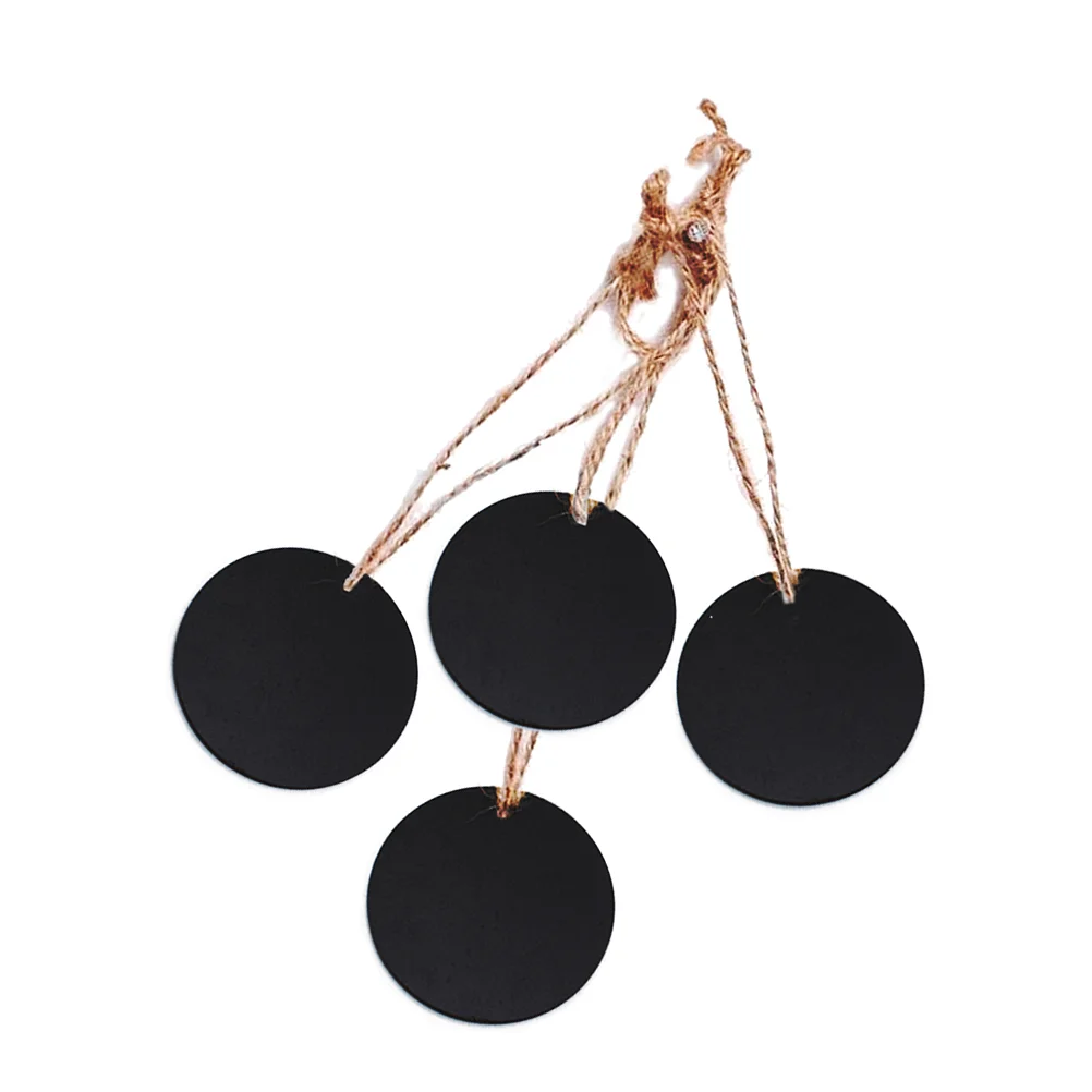 10Pcs Round Mini Two-sided Chalkboard with Rope Blackboard Message Board Home Decoration Pendant DIY Accessories