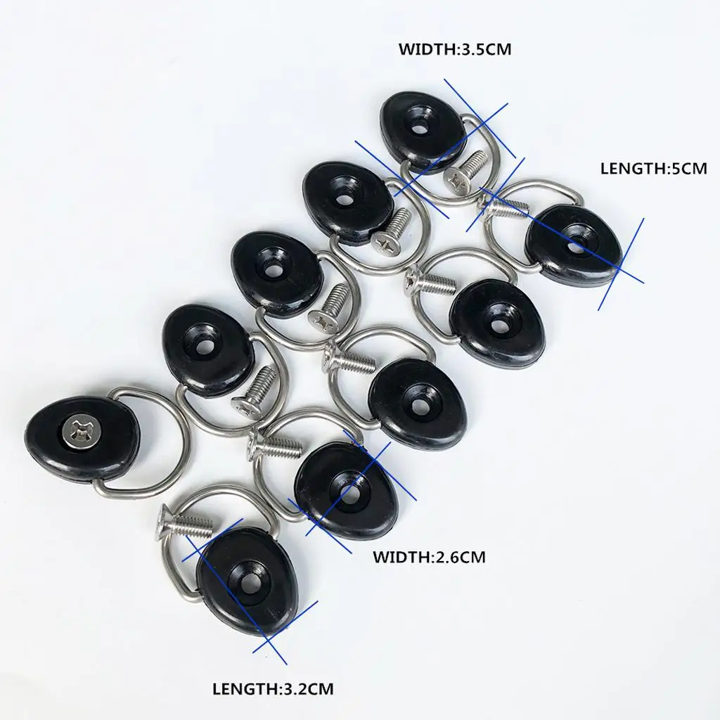 

Kayak D Ring Screw Nylon Boat Deck Fitting Kit for Accessories for Rigid Kayak and Dinghy