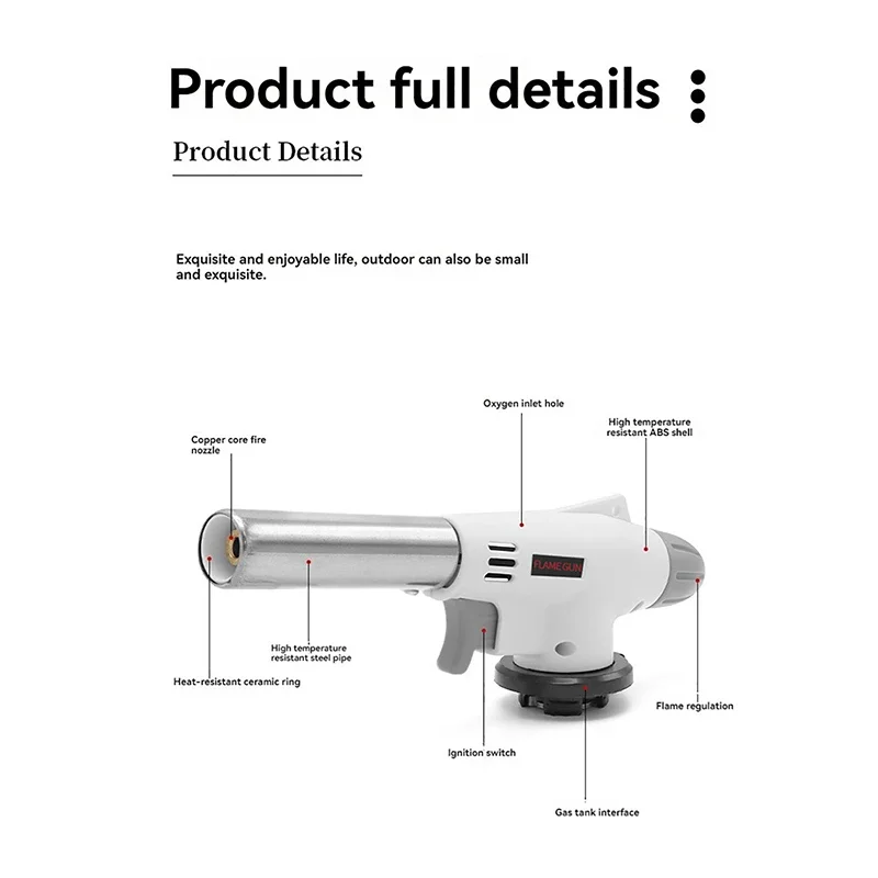 Gas Torch Flame Blowtorch Cooking Soldering Butane AutoIgnition Gas-Burner Lighter Heating Welding Gas Burner Flame