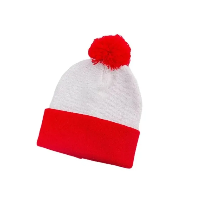Christmas Hat Outdoor Keep Warm Red White Beanies Unisex Elasticity Wally Waldo Cosplay Knit Ski Cap Winter Hat New Year Gift
