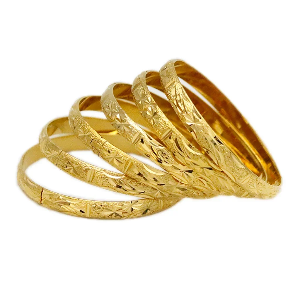 6 pieces/set 18k gold women's bracelets luxury style holiday wedding party clothing accessories gifts decoration jewelry F+