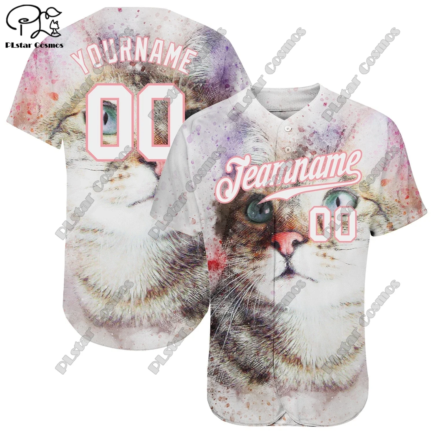 PLSTAR COSMOS قميص البيسبول اسم مخصص 3D الطباعة نمط الصيف فضفاض سليم للجنسين سلسلة 2 #5