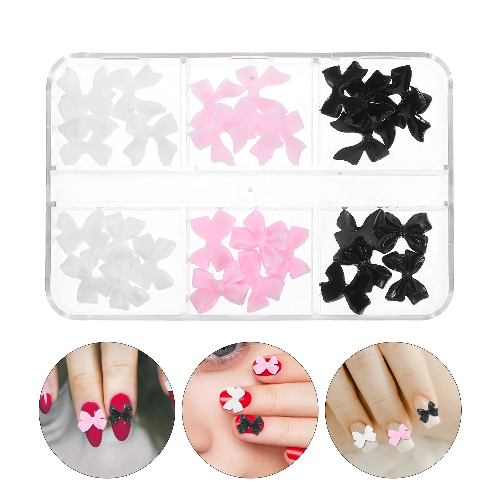 

30 Pcs Japanese and Korean Nail Accessories Ribbon Bows Sticker Resin Charms for Manicure