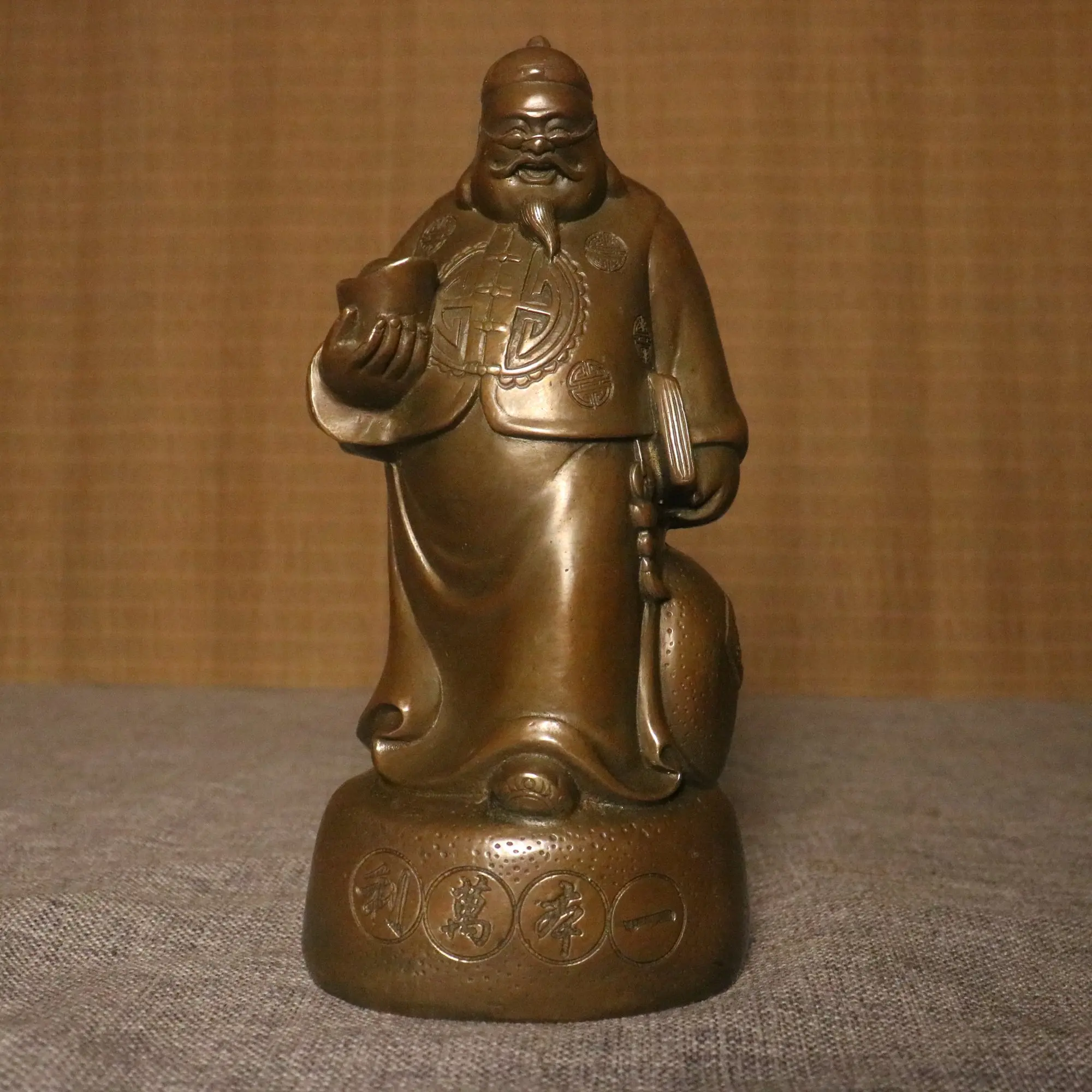 China Brass Rich Shopkeeper Crafts Statue