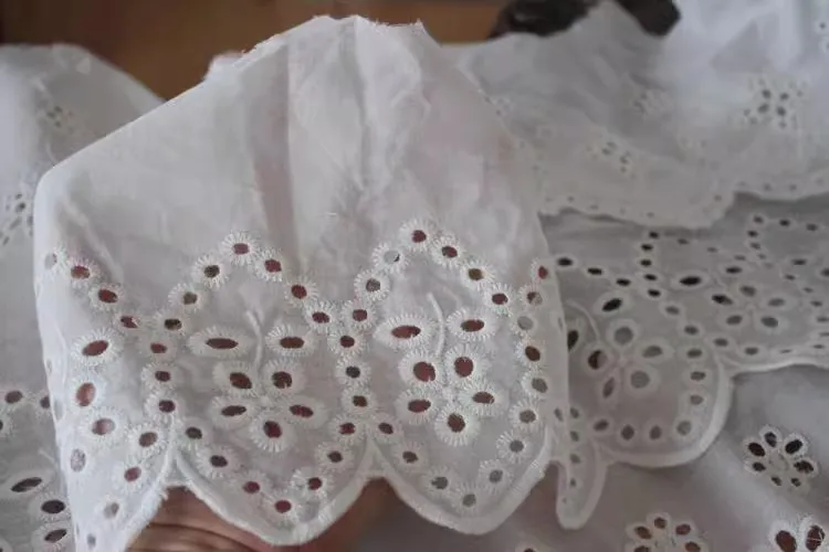 High Quality Single Side Flower Cotton Thread Embroidery Cotton Lace DIY Dress Skirt Trim Extended Stitching Accessories image 4