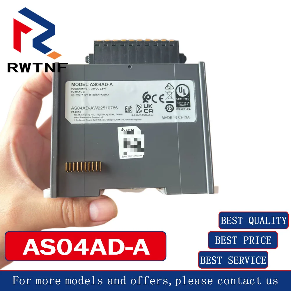 Módulo de Comunicação AS/Analógico/Programável Delta AS04AD-A Original Novo, 100% original em estoque no armazém.
