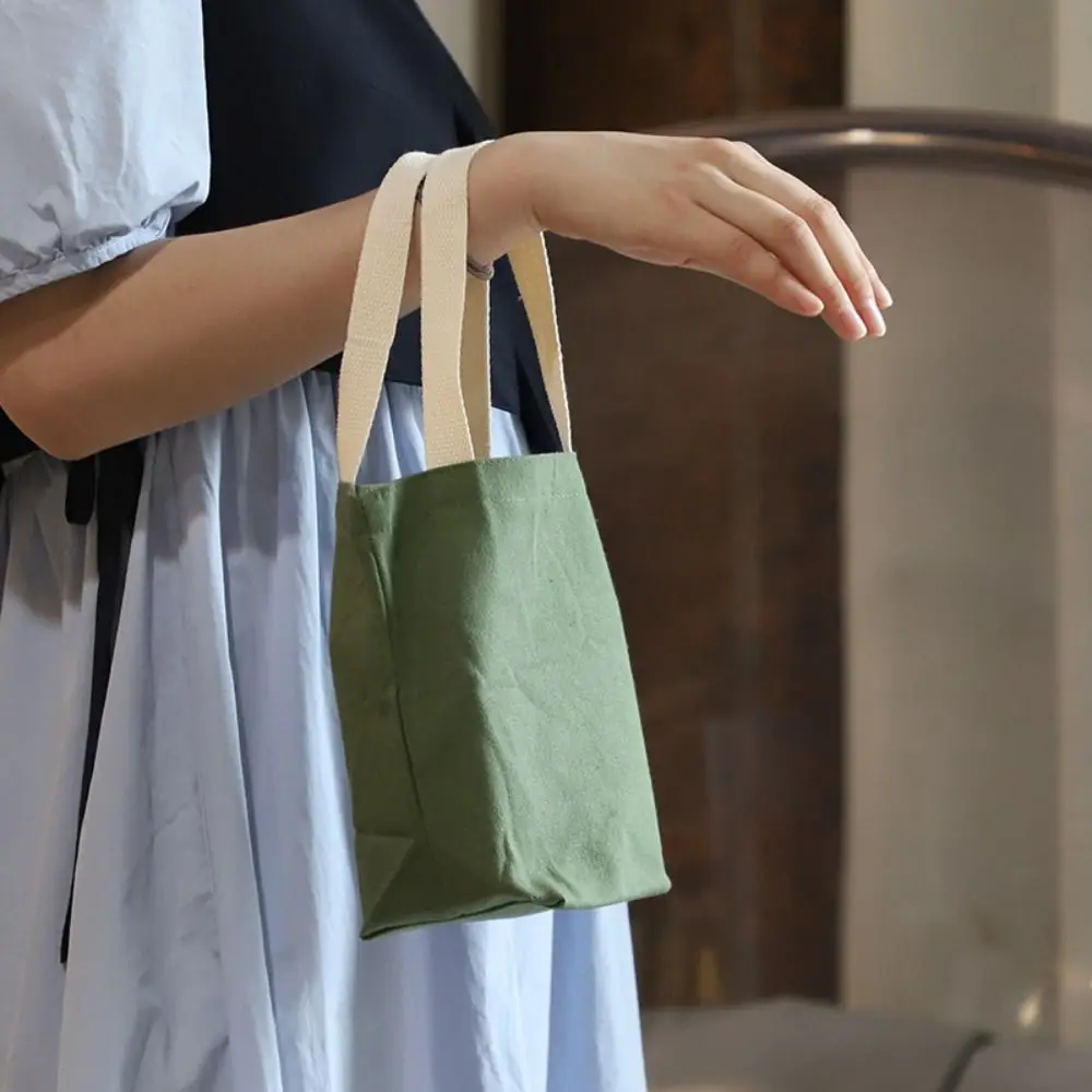 Bucket Bags Beach Bag Temperament Mini Bag Spring Day Picnic Bags Women Handbags Korean Style Canvas Bags Coffee Milk Tea Bags