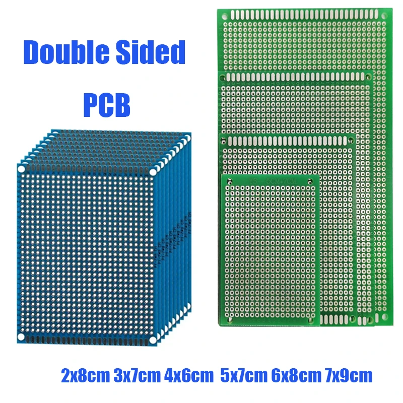 Placa prototipo PCB Universal, placa prototipo de doble cara 2x 8/3x 7/4x 6/5x 7/6x 8/7x9cm, placas de circuito para proyectos electrónicos, 5 uds.