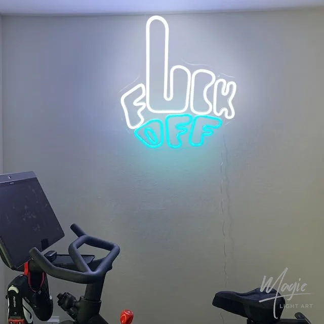 Neon Sign with Hand Logo Design for Home Bar Man Cave Game Room Wall Decor Vibrant Lighting Unique Gift