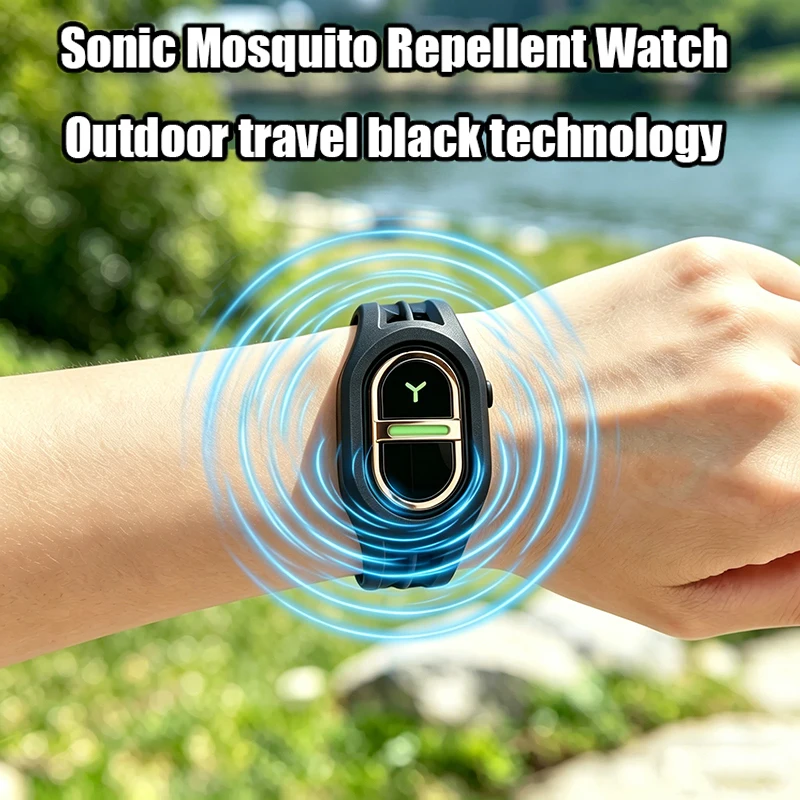Pulsera Repelente de Mosquitos Ultrasónica para Adultos y Niños, Antimosquitos, Antiinsectos, Pulsera Recargable por USB para Exteriores