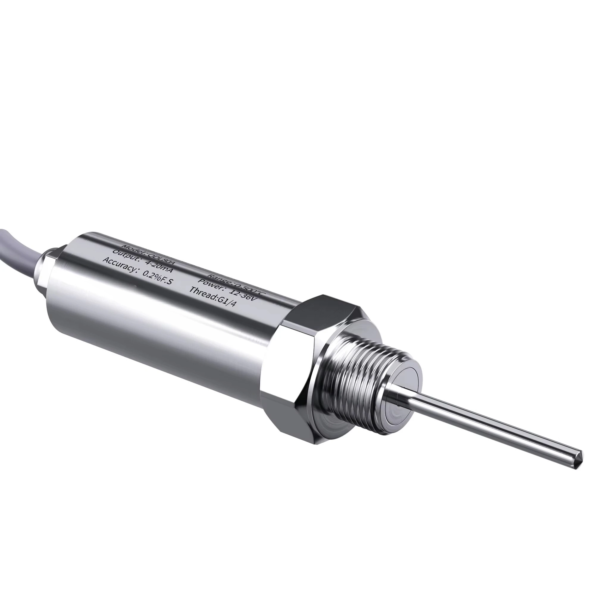PT100 Temperature Transmitter -50~500°C M20×1.5 Thread 4-20mA 0-5V 0-10V Multiple Output Temperature Sensor