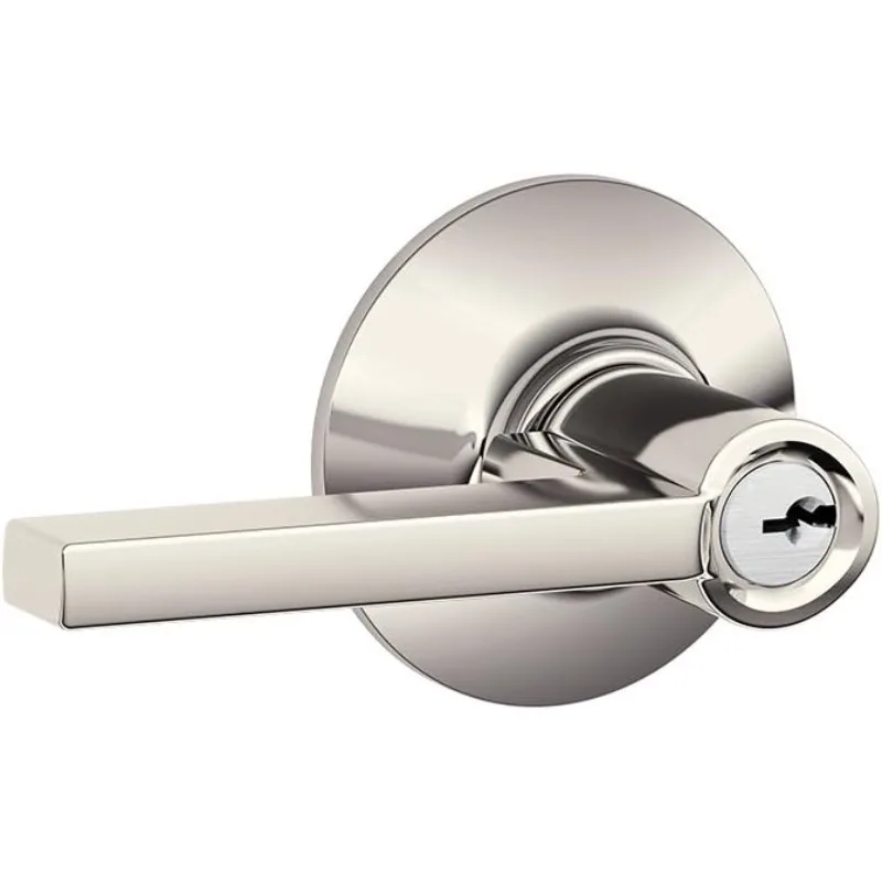 

F51A LAT 618 Latitude Lever Keyed Entry Lock, Polished Nickel