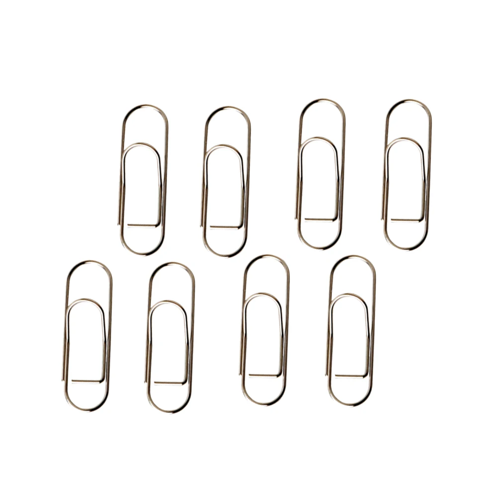 8pcs Metal Paper Clips Silver Plating Shaped File Clamps For Office School Home Document Money Holder Organizer Paperclips