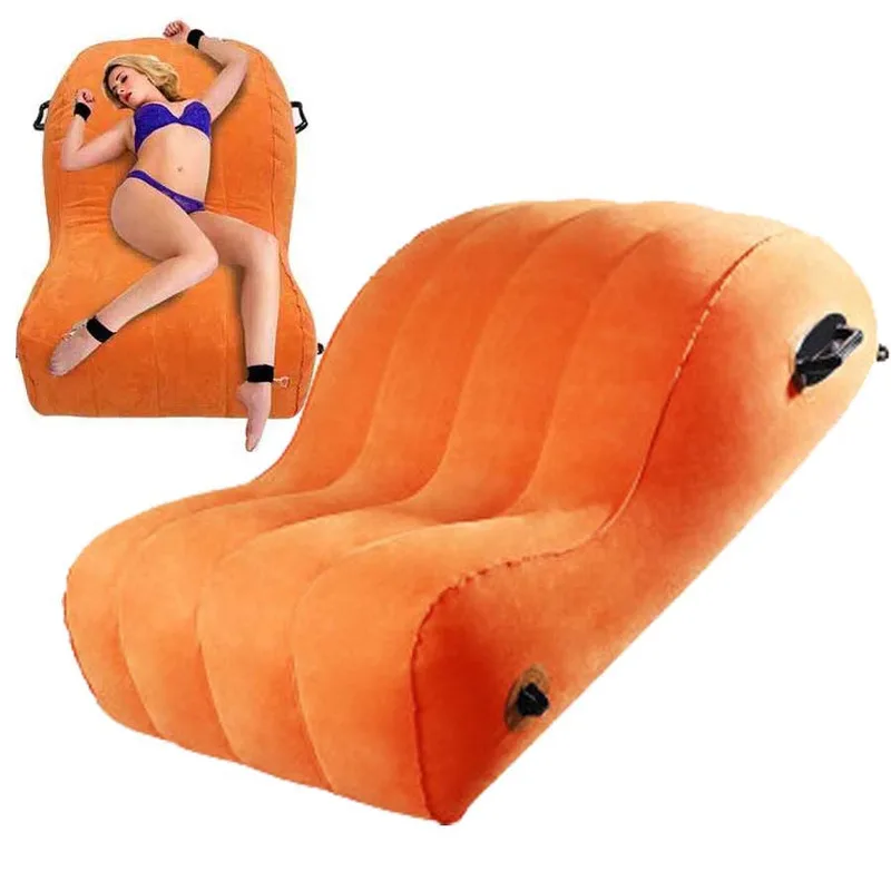 

Inflatable Sofa Bed Cushion Wedge Pillow Seat Yoga Pilates Chair Air Mattress Flocking Furniture Game Toys Recliner Lounger