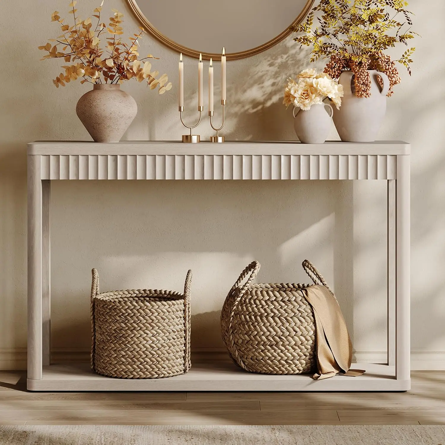 Entryway Console Table With Storage 47.3" Sofa Table For Hallway Living Room, Customized