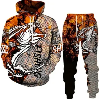 3d Dier Wolf Print Hoodies Sets Sweatshirts Broek Sets Casual Heren Kleding Oversized Hoody Lente En Herfst Heren Trainingspak