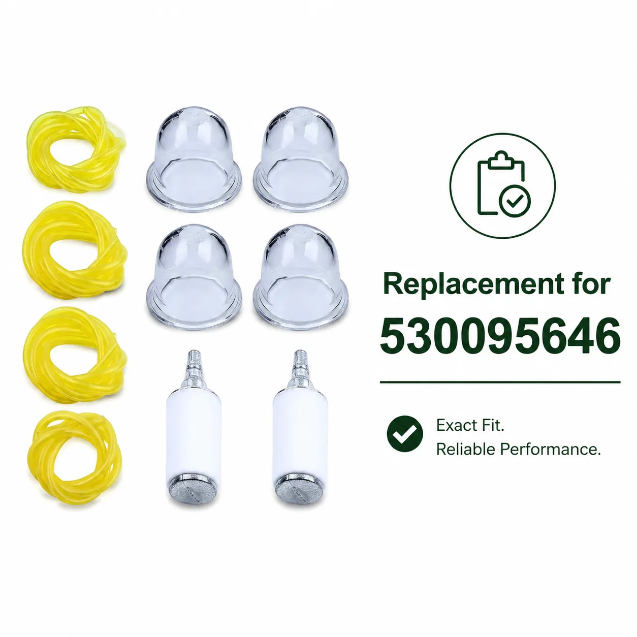 530095646 Fuel Filter Kit 2PCS with 4X Primer Bulb for Weedeater Husqvarna Echo Poulan Craftman Chainsaw Trimmer Blower