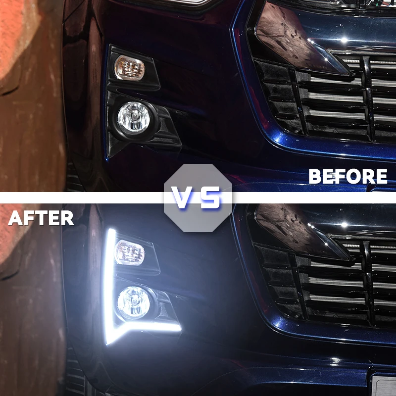1Set Dynamic Turn Signal Waterproof 12V Car Lamp DRL LED Daytime Running Light Fog Lamp For ISUZU D-max Pickup 2020 2021