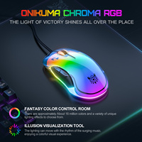 ONIKUMA 12800 DPI Gaming Wired Mouse RGB Backlit Ergonomic Game Mice 7D Esports Wired Mouse for Laptop PC Gamer