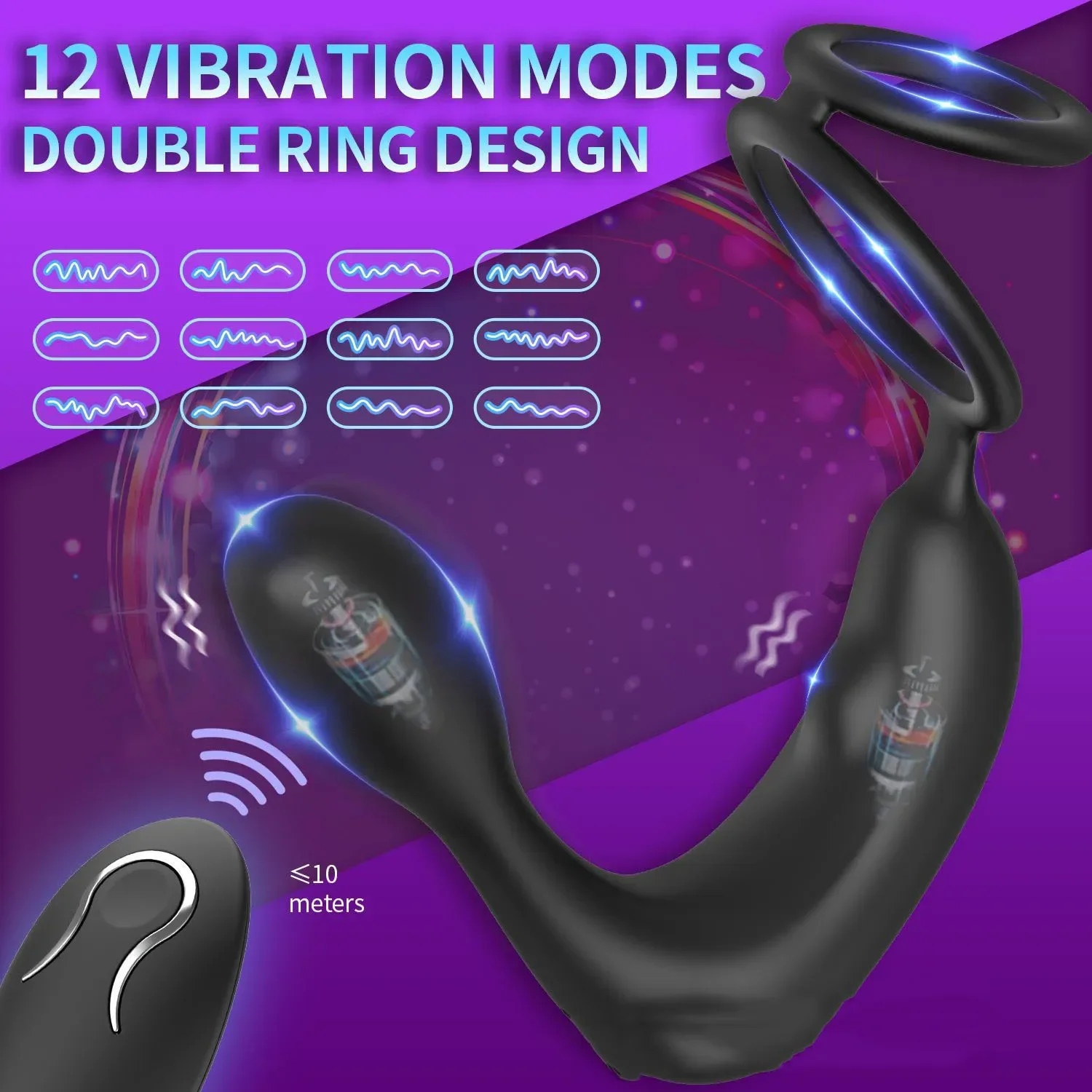 ชายนวดต่อมลูกหมาก Vibrating Anal ปลั๊กแหวน Cock DELAY Ejaculation Masturbator เพศของเล่น Vibrator Anal การสั่นสะเทือนสําหรับ Man