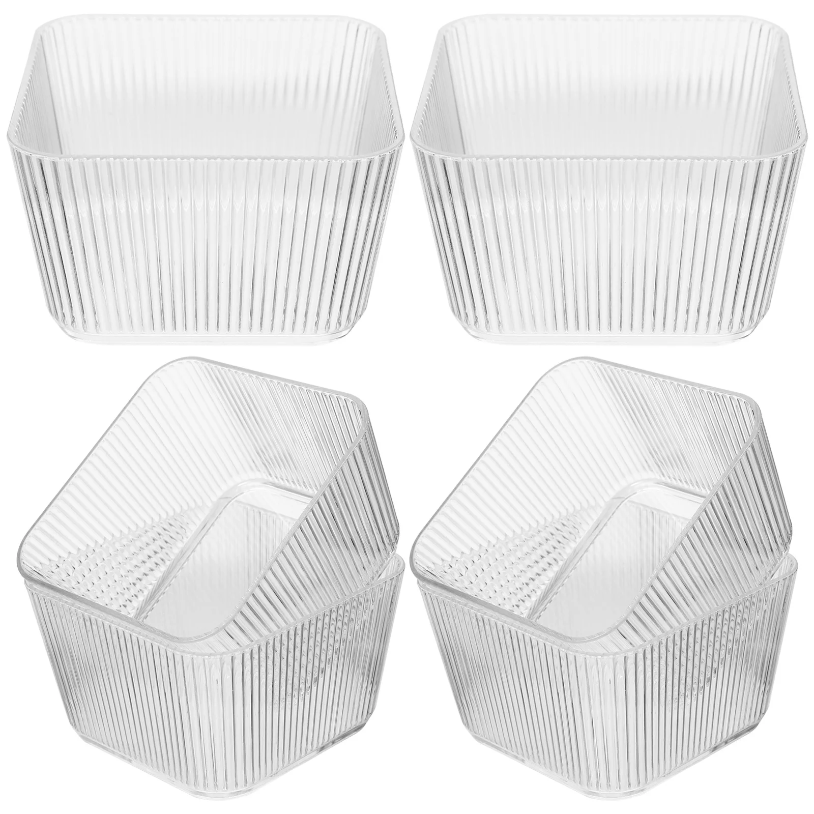 

6pcs Snack Divider Transparent Pet Fruit Salad Serving Bowl Multi-Use Dessert Yogurt Container Large Clear Plastic Bowl For