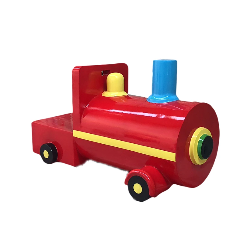 Fiberglass christmas decoration large train sculpture for shopping mall or street festival decorate