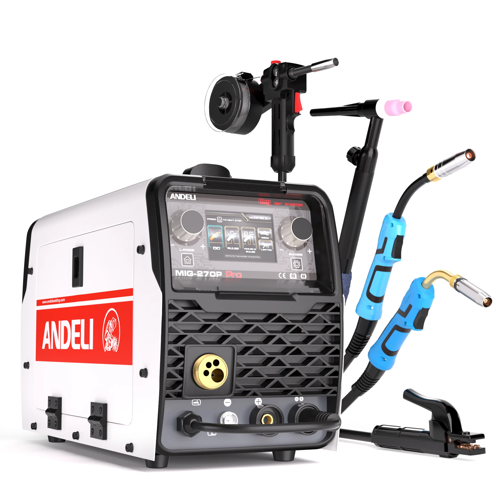 

ANDELI 220V LCD Double Pulse Spool Gun Complete Package MIG Lift TIG MMA Spool Gun Aluminium Torch MIG Welder Manufacturer