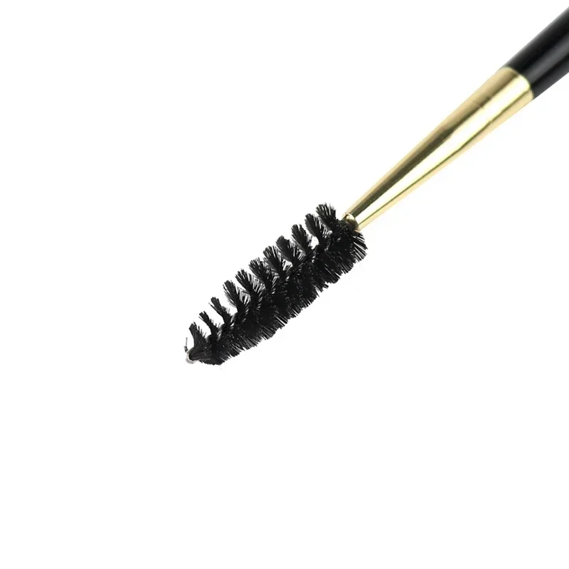 Pennello per trucco per ciglia retrattile in oro Mascara portatile Bacchetta a spirale Applicatore Spooler Strumento cosmetico per estensione ciglia portatile