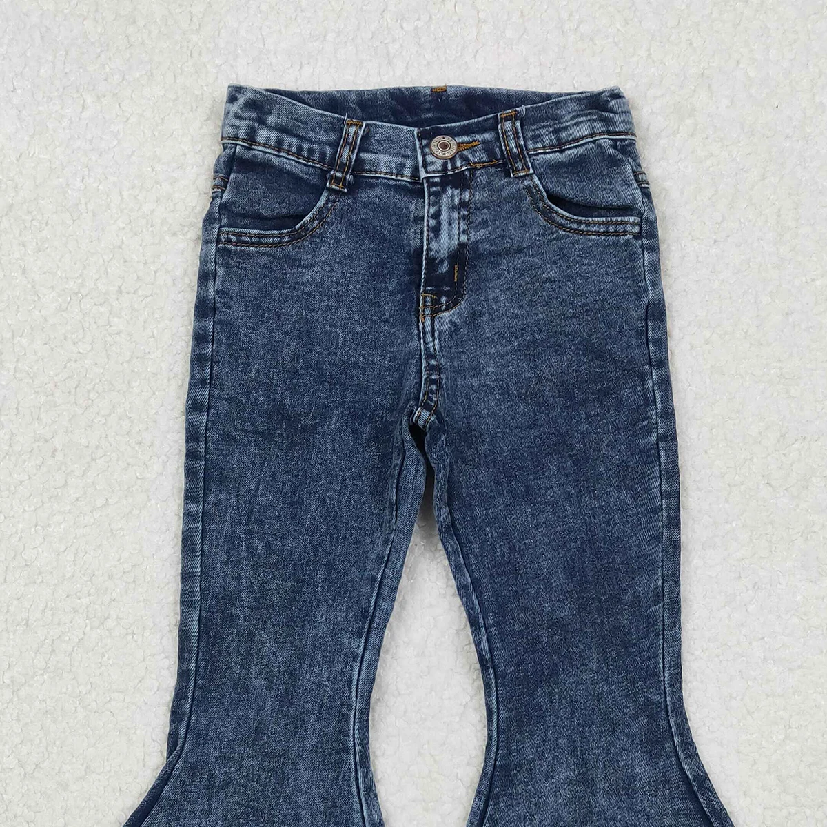 طفلة البحرية شرابة الخريف جرس مضيئة الدنيم بوتيك طفل سستة أسفل السراويل الاطفال جيب السراويل الأطفال الجينز بالجملة #4