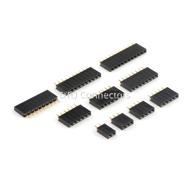 10PCS 2.54mm Single Row Female Header Socket 1*2P-40P Pin Connector for DIY Electronic Projects