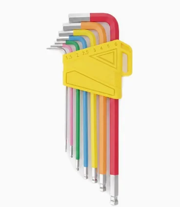 7-teiliger bunter Inbusschlüsselsatz mit Kugelkopf, metrischer Inbusschlüssel-Set, tragbares Handwerkzeug-Set für Reparaturen – Detail 4