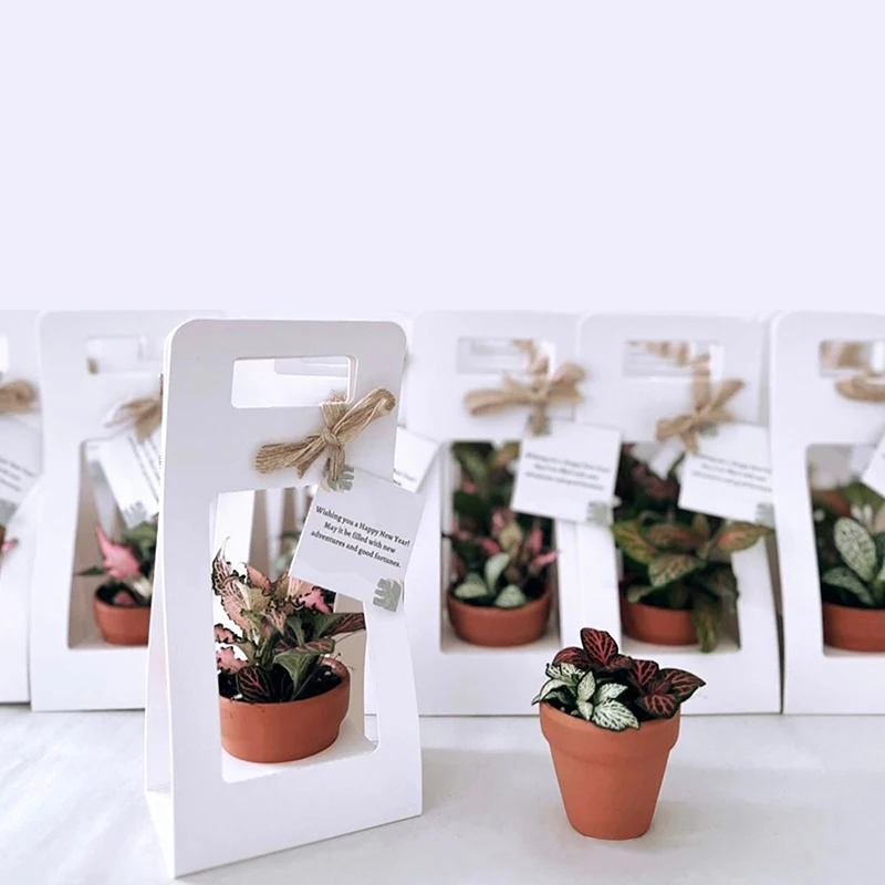 مزدوج الوجهين مقاوم للماء كرافت ورقة المحمولة سلة للزهور باقة مقبض الكرتون الإبداعية باقة عطلة هدية التفاف مربع