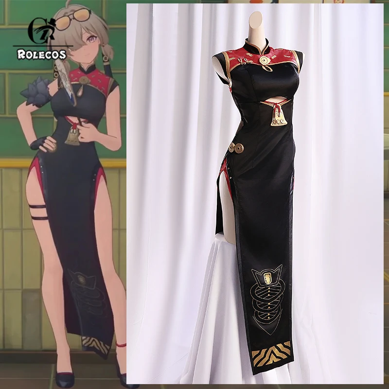 

ROLECOS Game Zenless Zone Zero Yum Cha Sin Sweety Cosplay Costume Boss Lady Sweety Women Cheongsam Halloween Party Dress