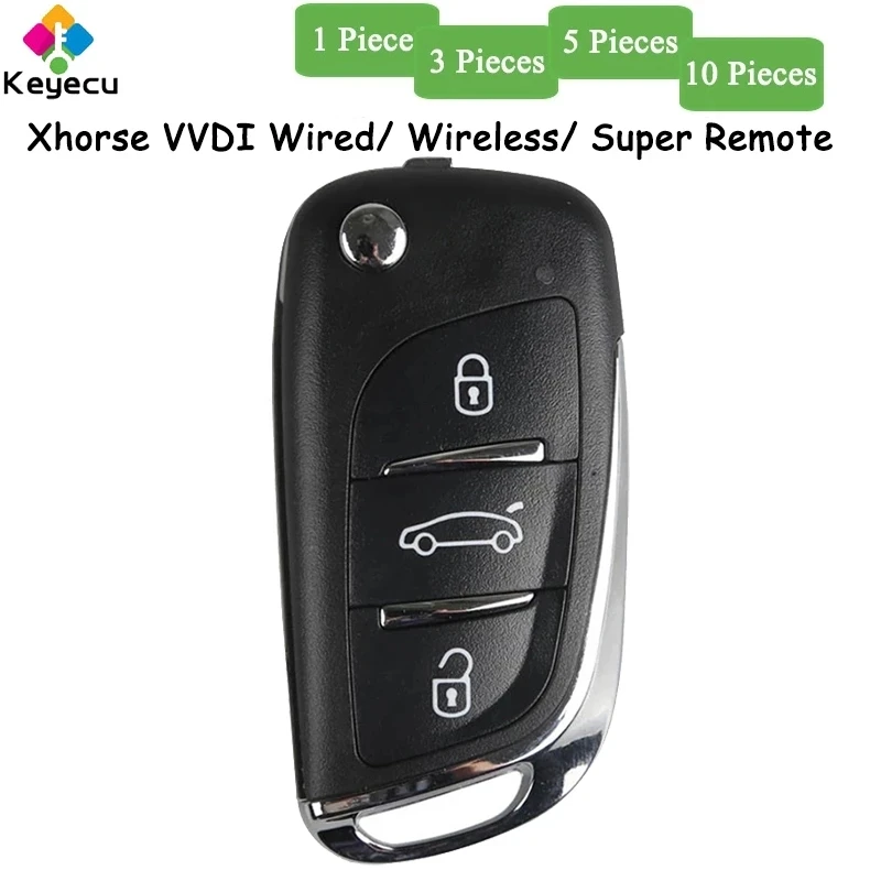 

KEYECU 1 3 5 10 X Xhorse English Version DS Style 3 Buttons Wired Wireless Super Universal Remote Key for VVDI Key Tool VVDI2