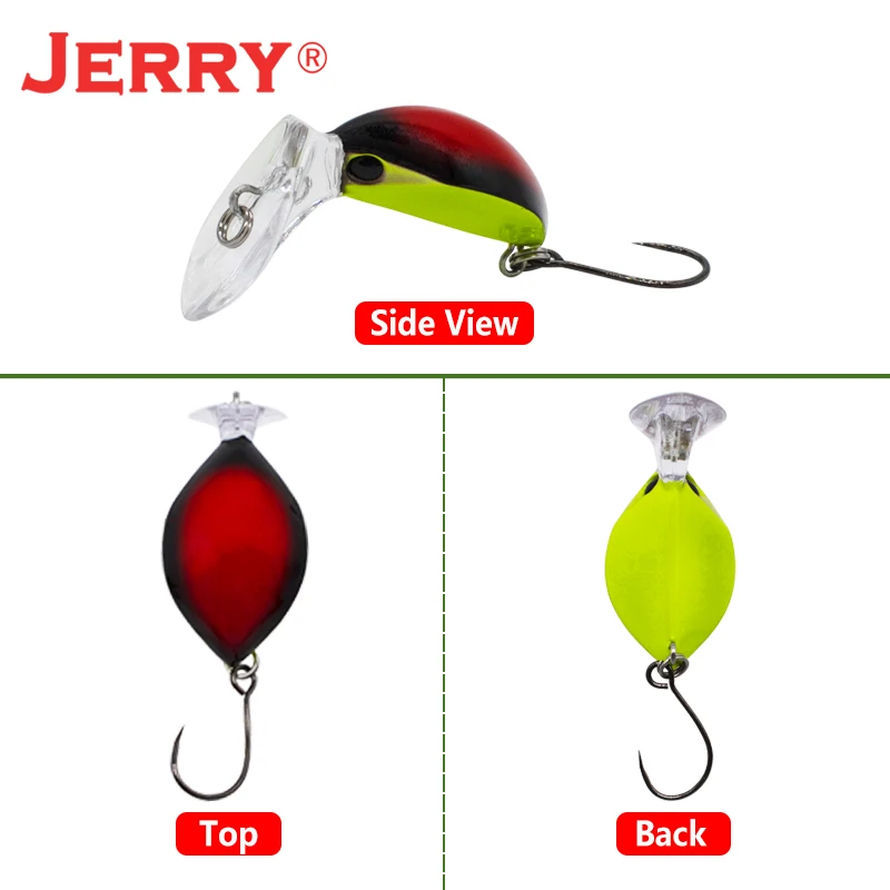 Jerry Ershu 23mm Topwater Fishing Bettle Bug Lure Wakebait Crankbait Surface Lures for Bass Chub Trout Perch