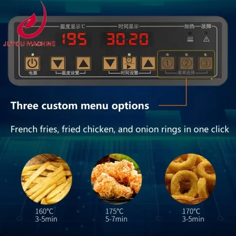 Compact Fryer with Basket Filter and Ventless Design for Home Gari Making Snack Chips Small Business Fryer