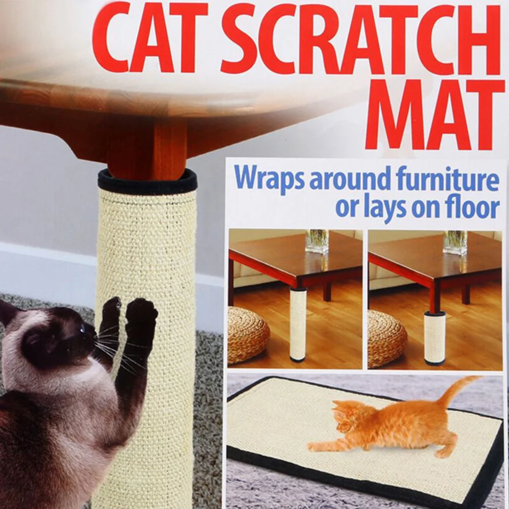 

Sisal Material Cat Scratch Pad Practical Wear-resistant Funitures Guard Mat For Table Leg