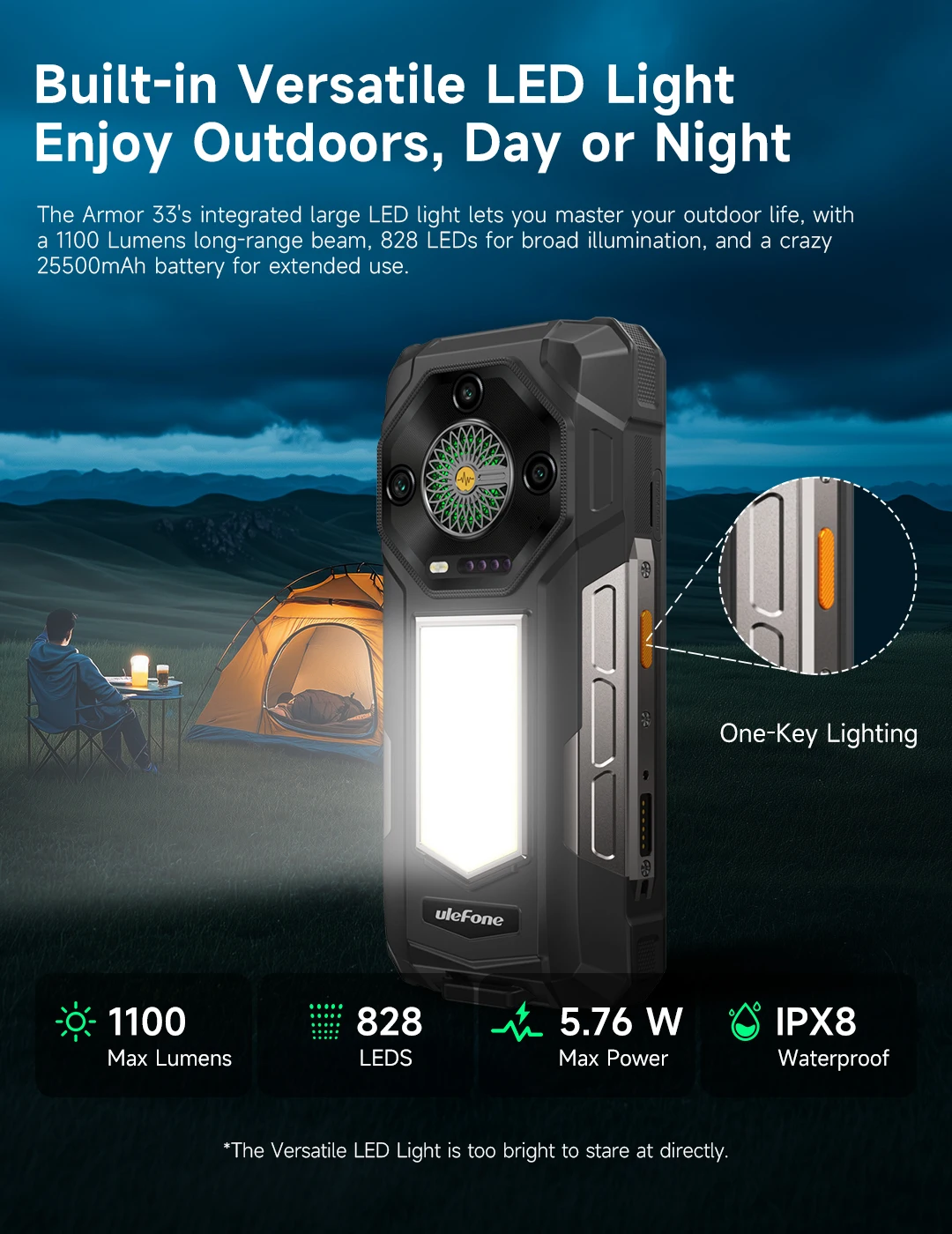 Ulefone Armor 33 4G Rugged Phone 25500 mAh 512GB ROM Up to 24GB RAM 120Hz 6.95" NFC Android 15 66W Smartphone Global Version
