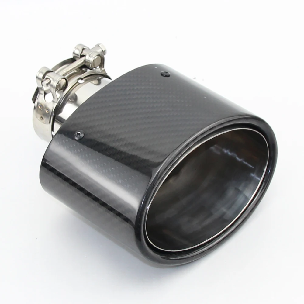 Exhaust pipe muffler tail throat carbon fiber 150mm elliptical large diameter general purpose car modification