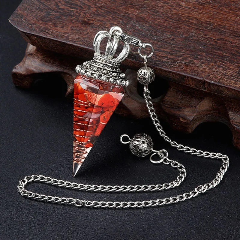 Fashion Natural Quartz Stone Pendulums 7 Chakra Healing Crystal Soul Pendulum 6pcs for Dowsing Divination Reiki Pendant Pendulo