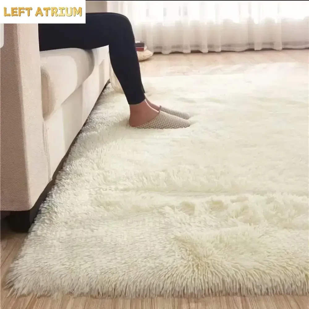 Fluffy White Faux Fur Rug For Living Room Large Floor Mat Non-Slip 200*300 Bedroom Plush Soft Shaggy Carpet Home Decor