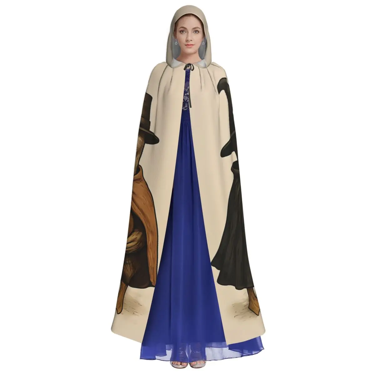 Halloween Goose Duck Gothic Halloween Cosplay Cloak Witchy Ghost Hooded Cape for Women Men