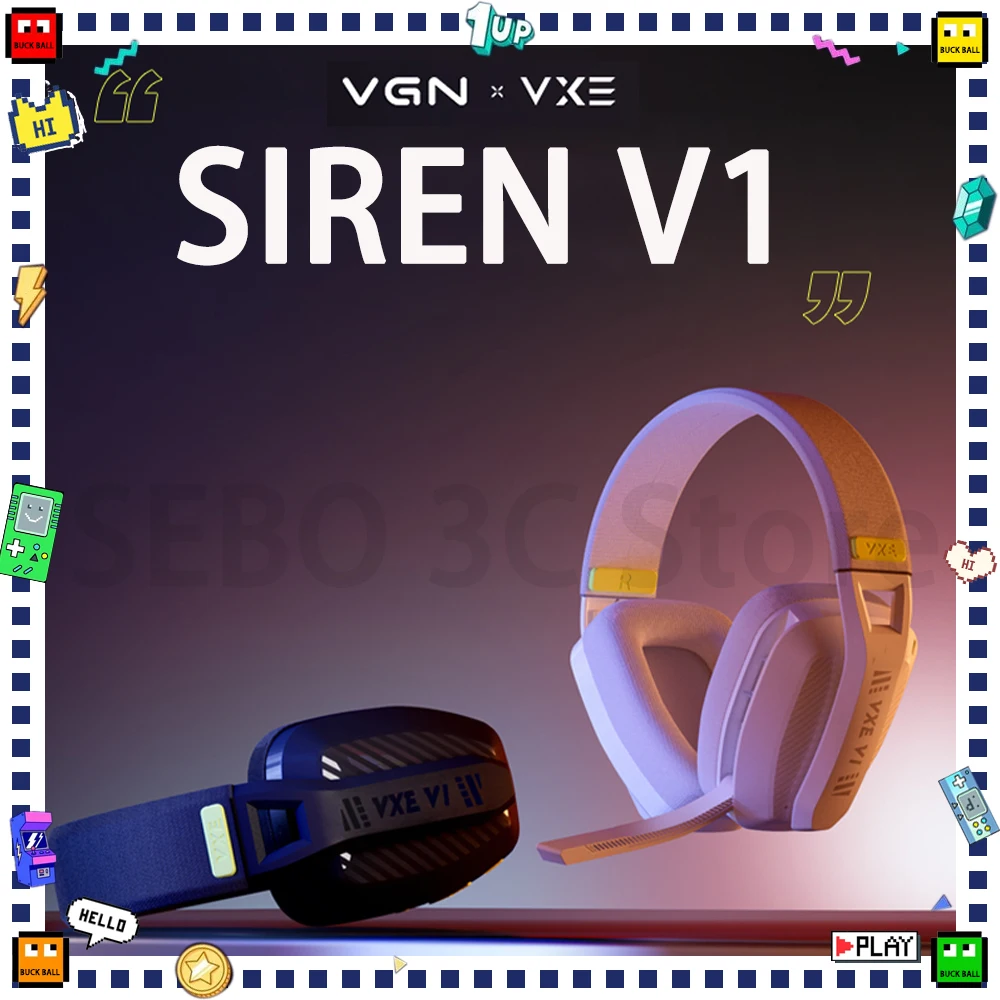 

VGN VXE Siren V1 Wireless Headset Light Weight Two Mode Bluetooth 5.3 Low Latency FPS Gaming Headset Earphone Pc Gamer Office