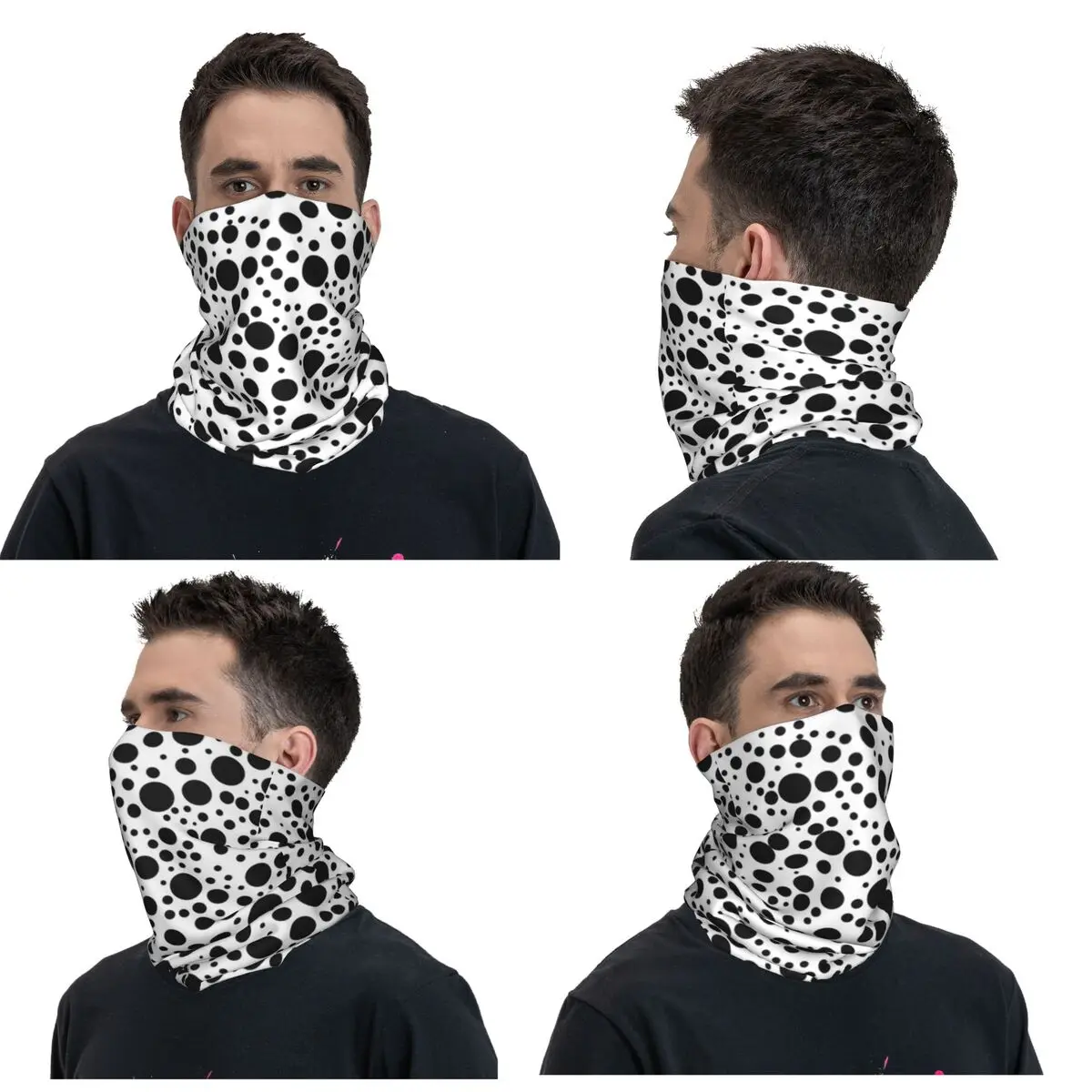 Dalmatische Vlekken (zwartwit) Bandana Halsbeenkap Gedrukt Wikkelsjaal Multifunctioneel Fietssjaal Buitensporten Volwassen Ademend